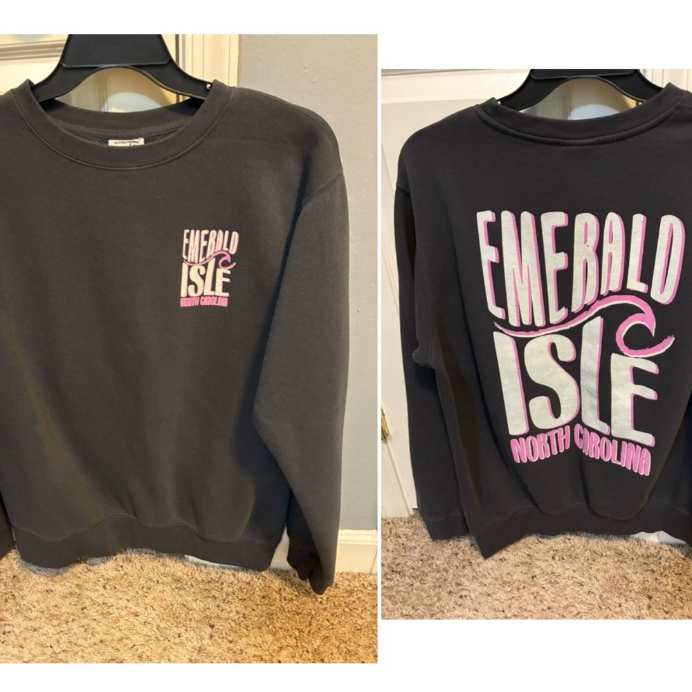 Men’s Women’s Unisex Emerald Isle Beach NC Pacific & Co Gray Sweatshirt Large L